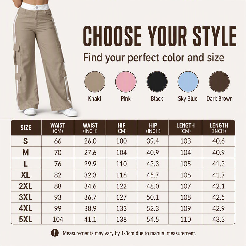 ⏰Last Day Sale 63% Off  👖 Women's Side Stripe Straight-Leg Cargo Pants