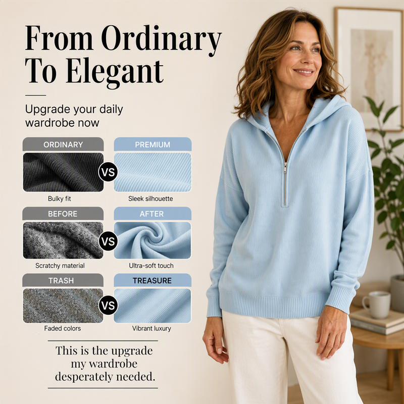 ✨ Women’s Half Zip Hooded Sweatshirt – Cozy Comfort Meets Effortless Everyday Style