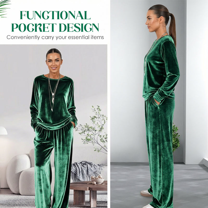 🍁New Fall Collection-Women's Velvet Top & Pants 2-Piece Set