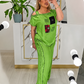 Women's Off Shoulder Top & Wide Leg Pants