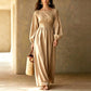 Women's Striped Elastic Waist Maxi Dress