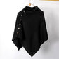 🌸New Arrival !✨Women's Cozy Asymmetrical Poncho with Button Details