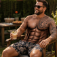 💪👕 Men's Funny Muscle Print Short Sleeve Top – Big Muscles, Zero Gym Time