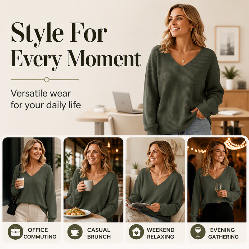 Women's Elegant Back Bowknot Knit Top