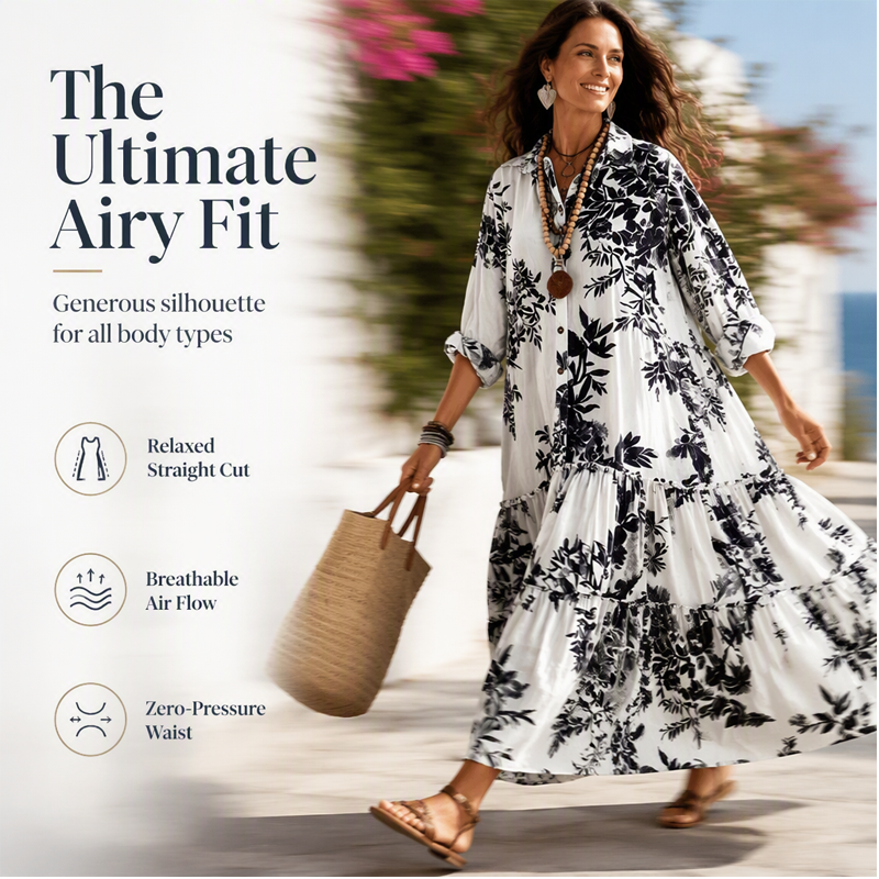 🍂 Women's Floral Print Maxi Dress – Feminine Elegance Meets Effortless Autumn Style