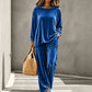 ⏰Last Day Sale 50% Off 💃 Women's Velvet Long Sleeve Top & Wide-Leg Pants Set