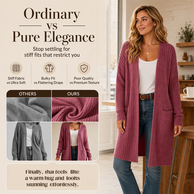 🍂 Women's Ribbed Knit Cardigan – Cozy Texture Meets Effortless Autumn Style