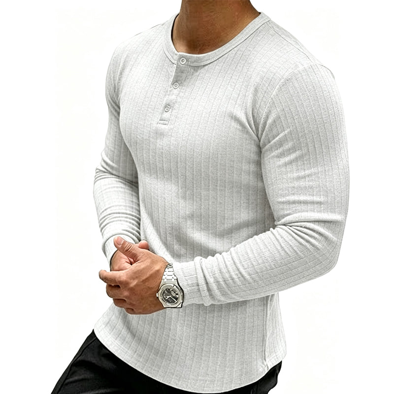 🔥 SHARPER EVERYDAY STYLE | Men's Textured Henley Shirt -50%