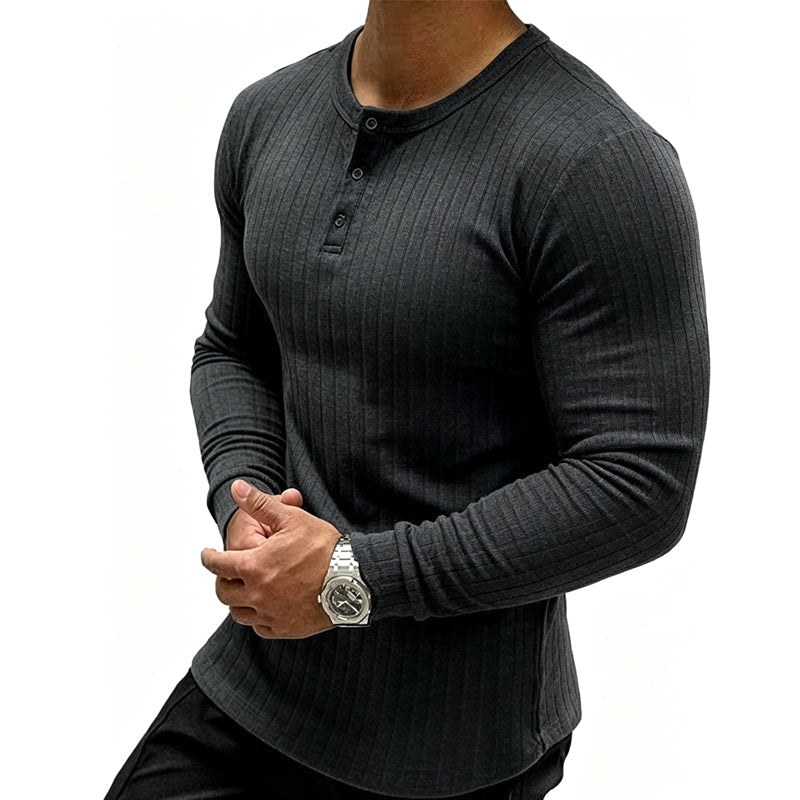 🔥 SHARPER EVERYDAY STYLE | Men's Textured Henley Shirt -50%