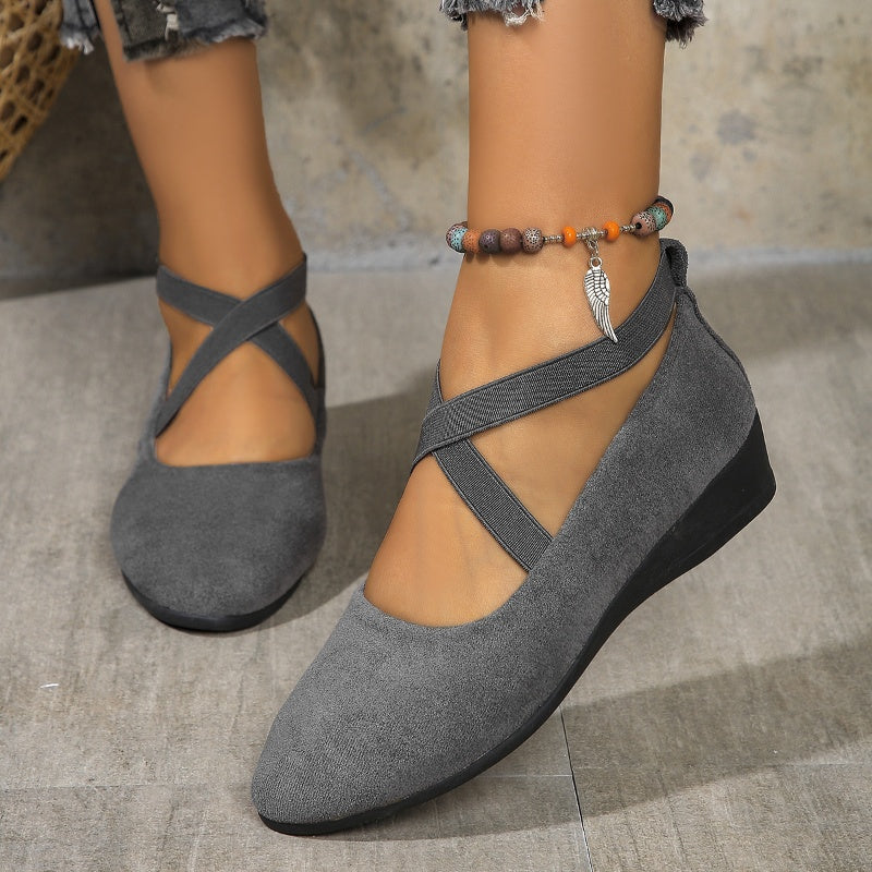 🔥Hot Sale👠 Women's Elastic-Strap Low Wedge Shoes