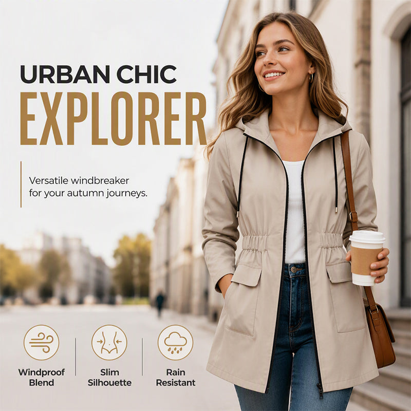 🌧️ Women's Water Resistant Hooded Rain Jacket – Lightweight Protection Meets Everyday Style
