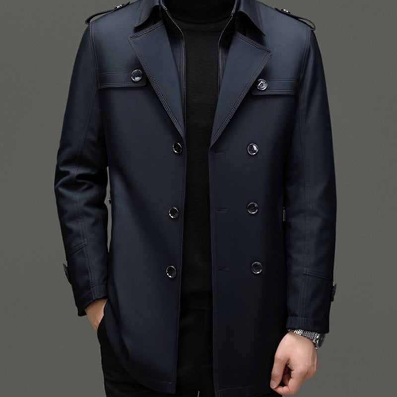⌛Limited-Time Offer🛍️Men's Medium-Length Trench Coat with Detachable Inner
