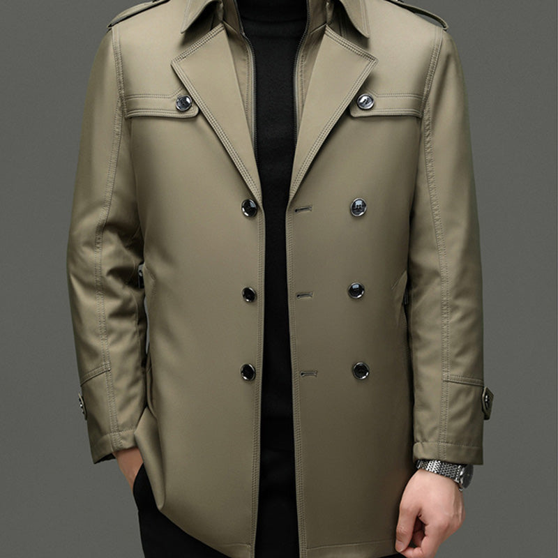 ⌛Limited-Time Offer🛍️Men's Medium-Length Trench Coat with Detachable Inner
