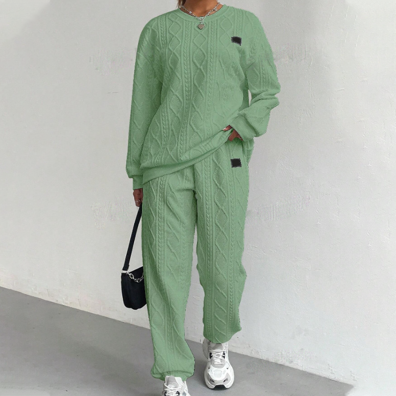 🌸Hot Sale 50% OFF💖Casual Long Sleeve Knit Pullover & Pants 2-Piece Set