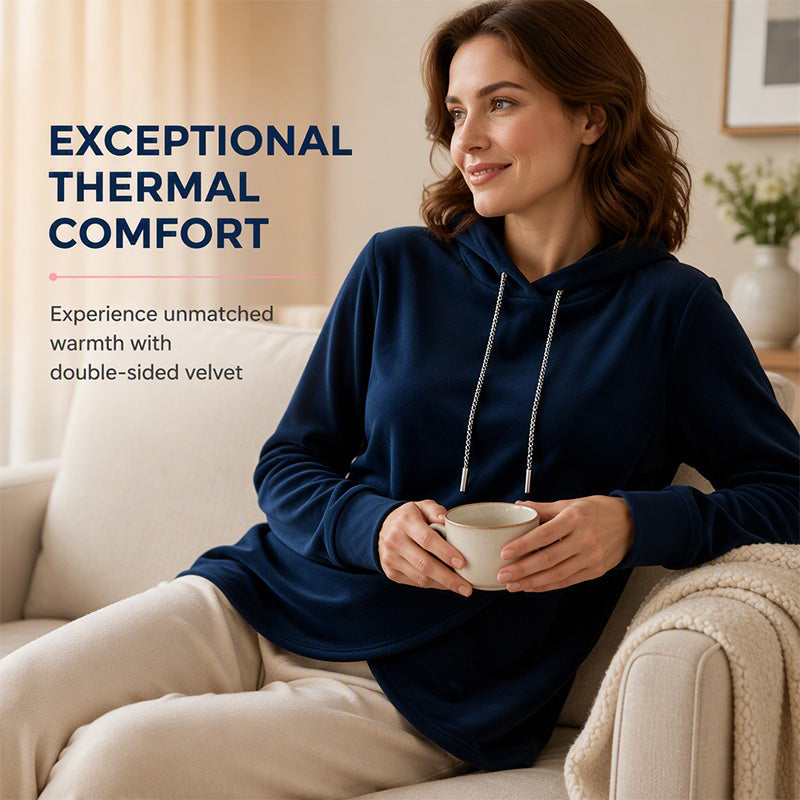 Women's Casual Irregular Hem Hooded Sweatshirt