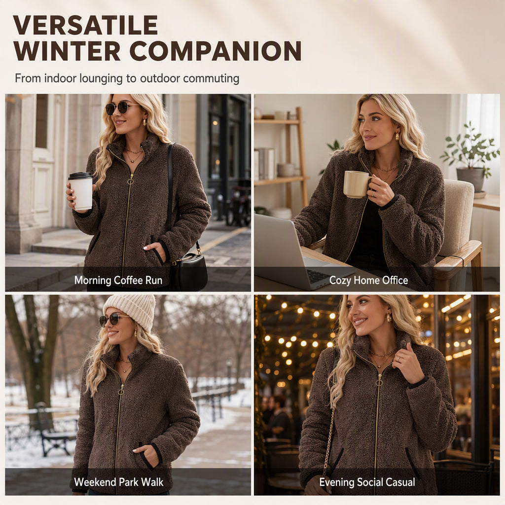 🌸 50% OFF NOW!Women’s Casual Zip-Up Cardigan Jacket