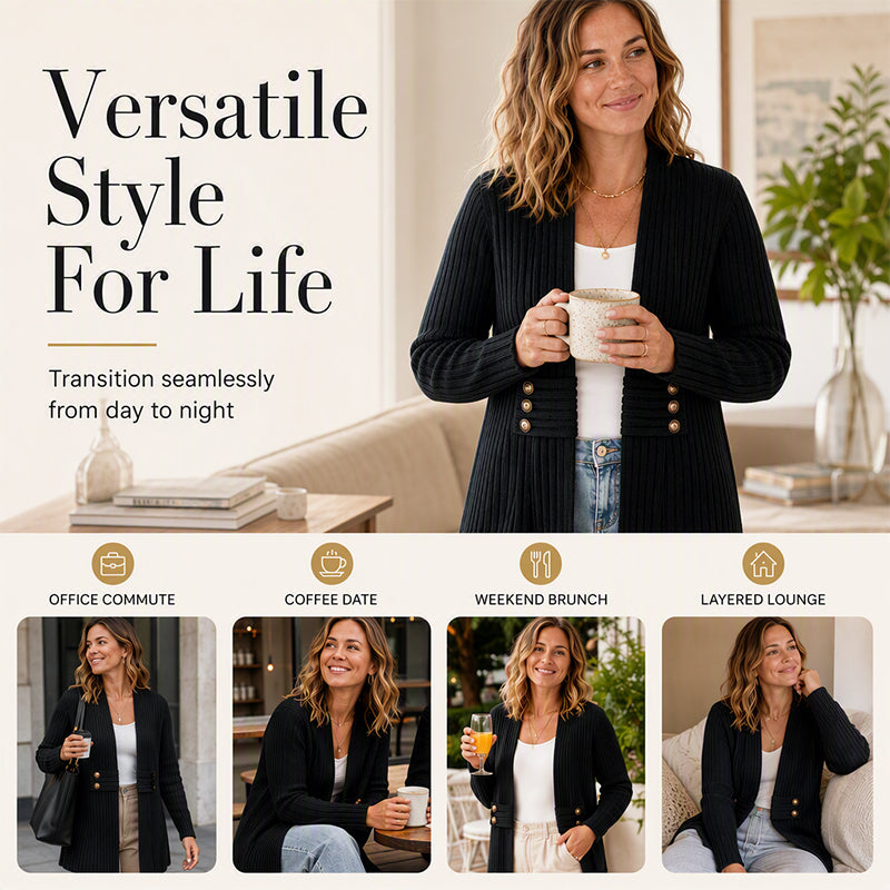 ✨ YOUR EVERYDAY GO-TO | Ribbed Knit Cardigan -50%