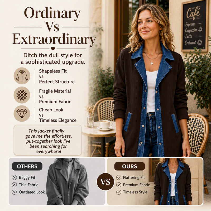 🏆Bestseller 🧥 Denim Patchwork Casual Jacket – Effortless Layering & All-Day Comfort for Every Look