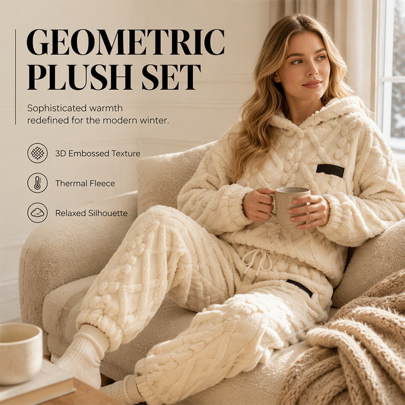 ☁️ All-Day Cosy Comfort | Women's Embossed Plush 2-Piece Lounge Set