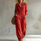 🍂 Women’s Wide-Leg Cargo Jumpsuit – Effortless Utility Style & Autumn Comfort
