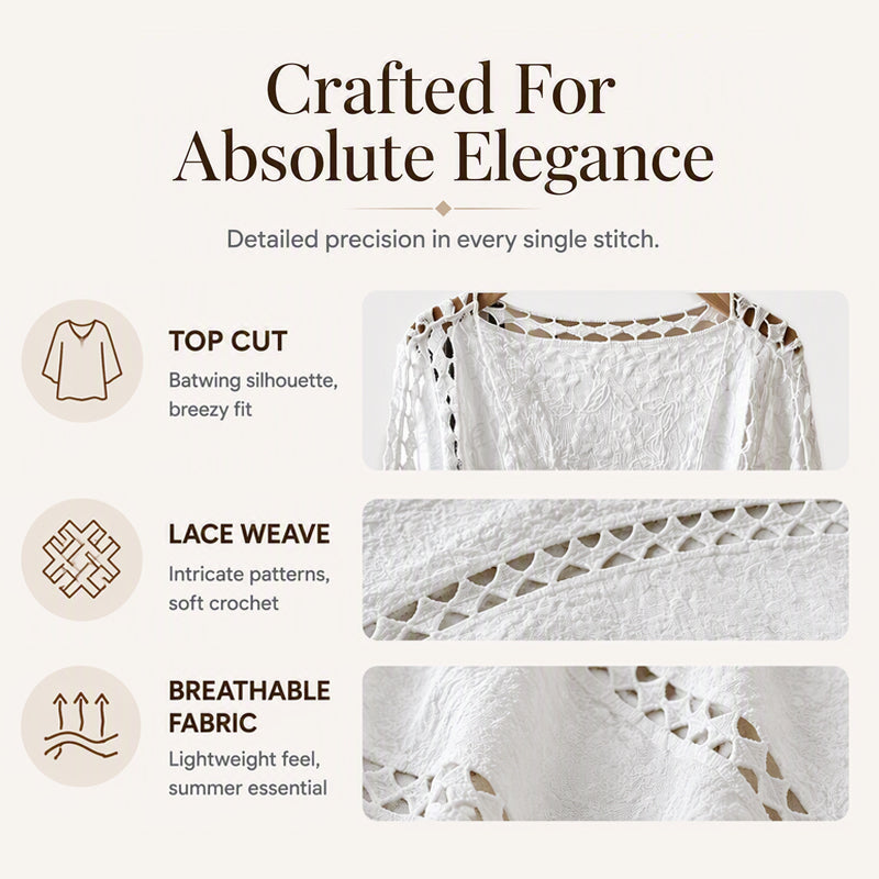 ✨ Effortless Layering | Women's Openwork Lace Knit Cardigan