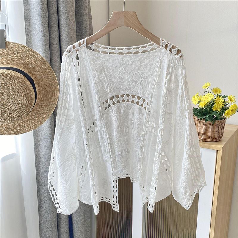 ✨ Effortless Layering | Women's Openwork Lace Knit Cardigan