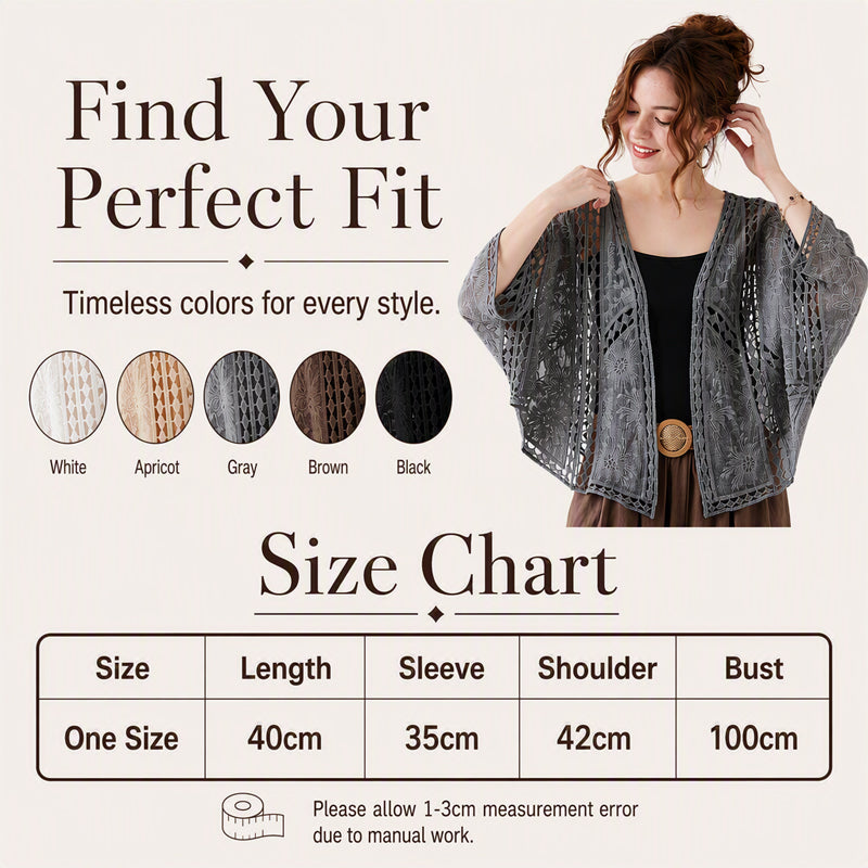 ✨ Effortless Layering | Women's Openwork Lace Knit Cardigan