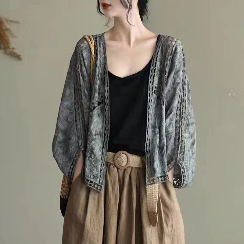 ✨ Effortless Layering | Women's Openwork Lace Knit Cardigan