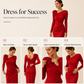 Women's Ruched Midi Dress with 3D Rose Details