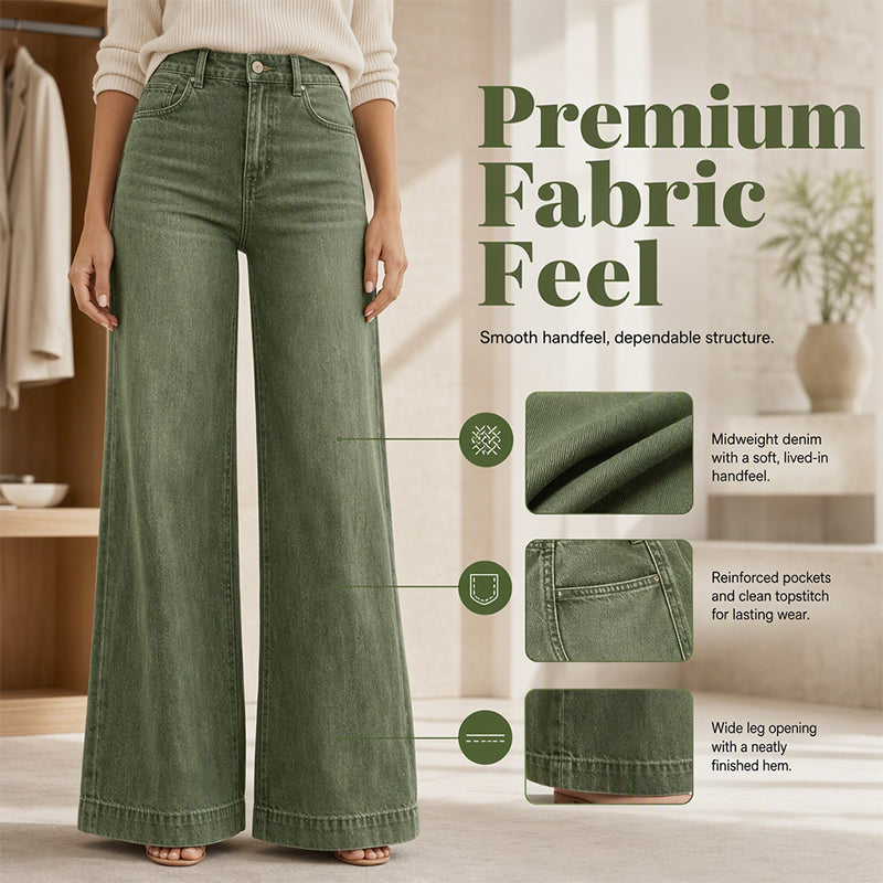 ✨ Leg-Lengthening Wide-Leg Jeans – Flattering Fit & Effortless Autumn Style