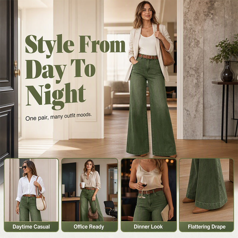 ✨ Leg-Lengthening Wide-Leg Jeans – Flattering Fit & Effortless Autumn Style