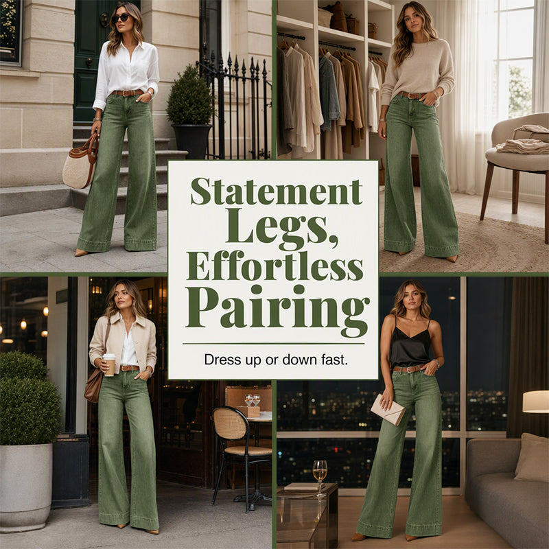 ✨ Leg-Lengthening Wide-Leg Jeans – Flattering Fit & Effortless Autumn Style
