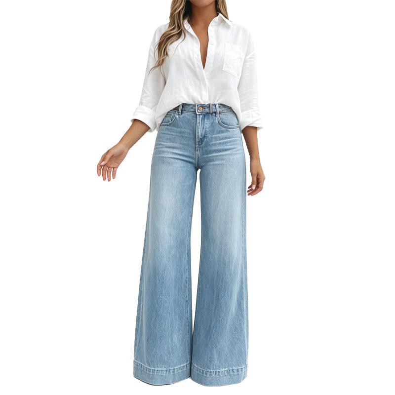 ✨ Leg-Lengthening Wide-Leg Jeans – Flattering Fit & Effortless Autumn Style