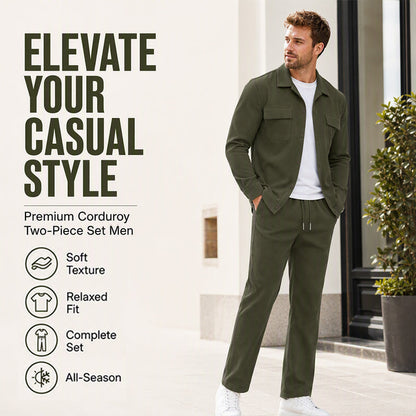 Men's Casual Corduroy Jacket & Pants Set