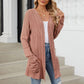 🍂 Fall Essential | Women's Striped Open-Front Long Knit Cardigan with Pockets