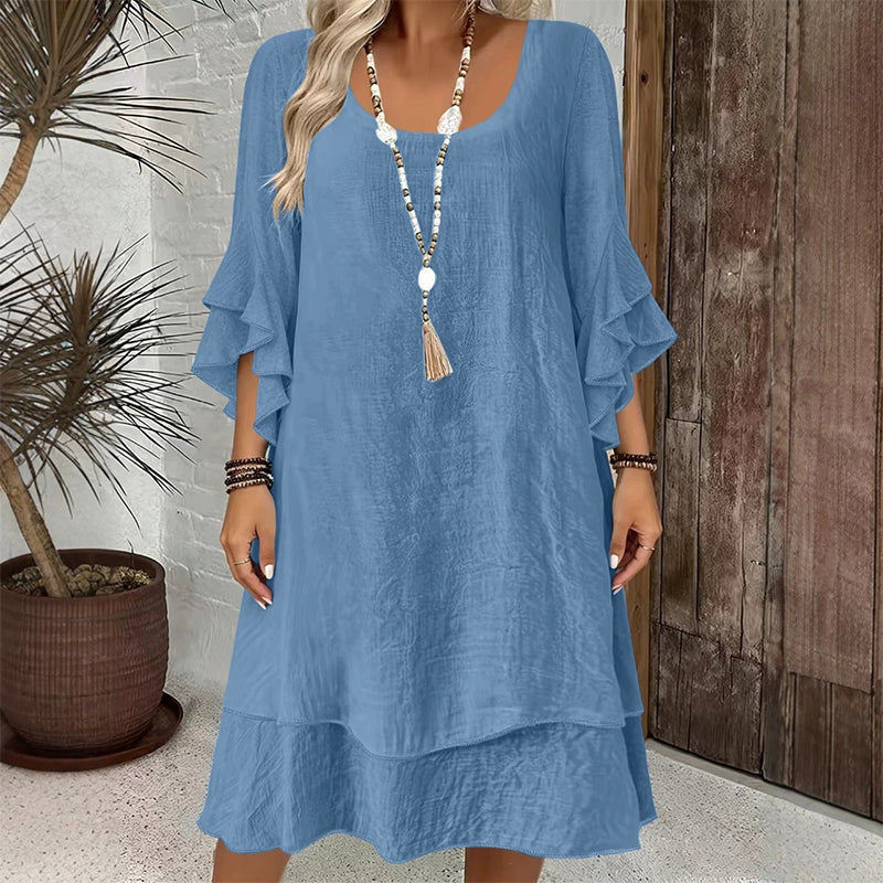 Women's Summer Loose Ruffle Sleeve Dress