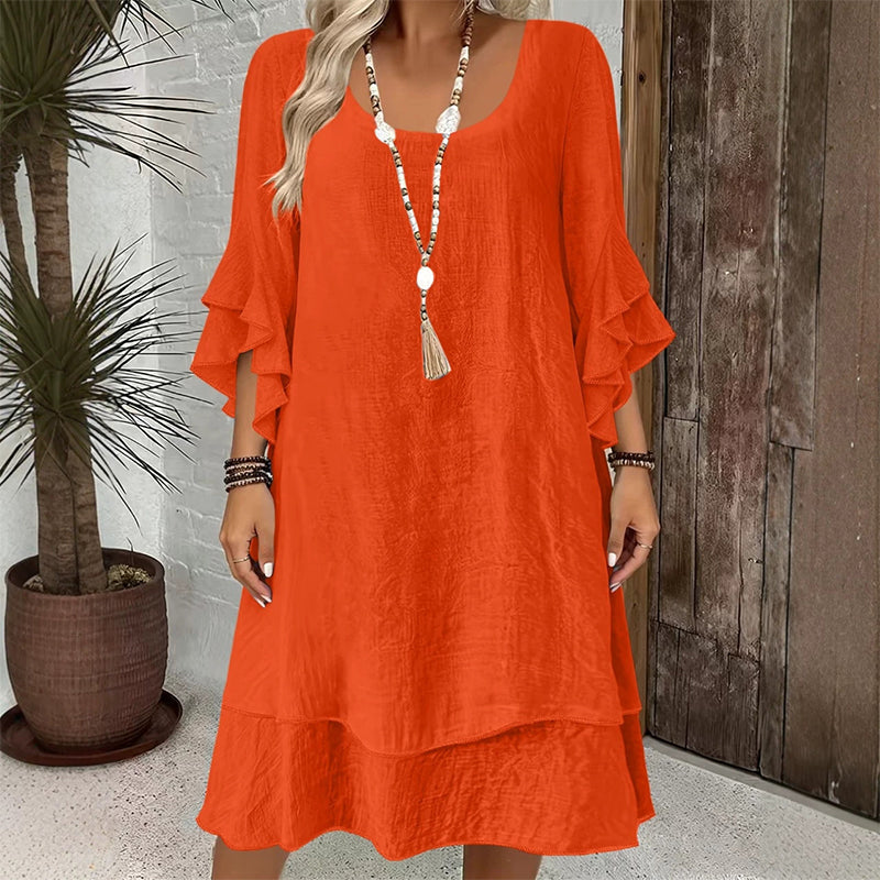 Women's Summer Loose Ruffle Sleeve Dress