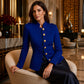 Women's Elegant Slim Fit Blazer with Gold Buttons