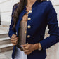 Women's Elegant Slim Fit Blazer with Gold Buttons