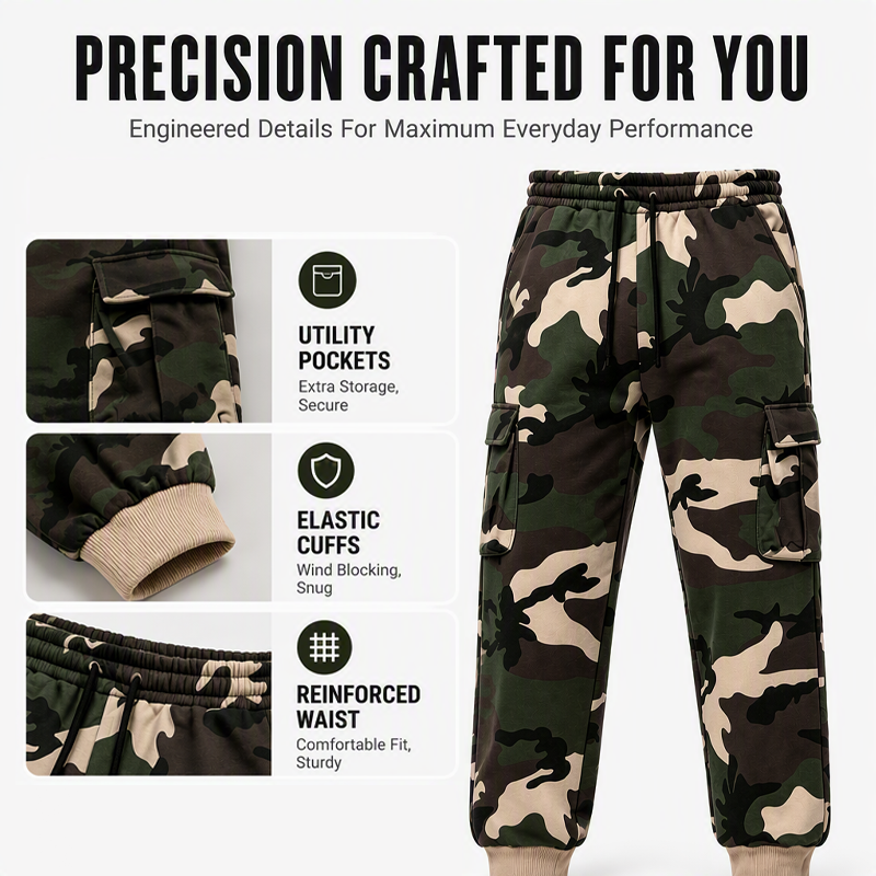 ✨ Practical Everyday Comfort | Men's Camouflage Drawstring Cargo Pants