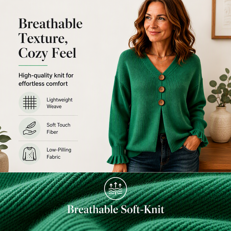 ✨👚Women's V Neck Knit Sweater