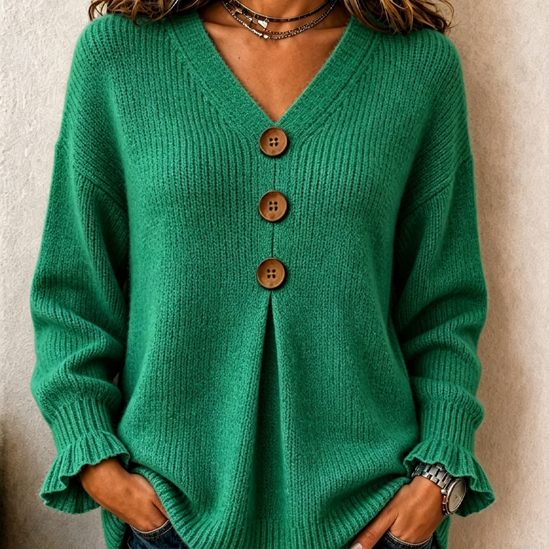 ✨👚Women's V Neck Knit Sweater