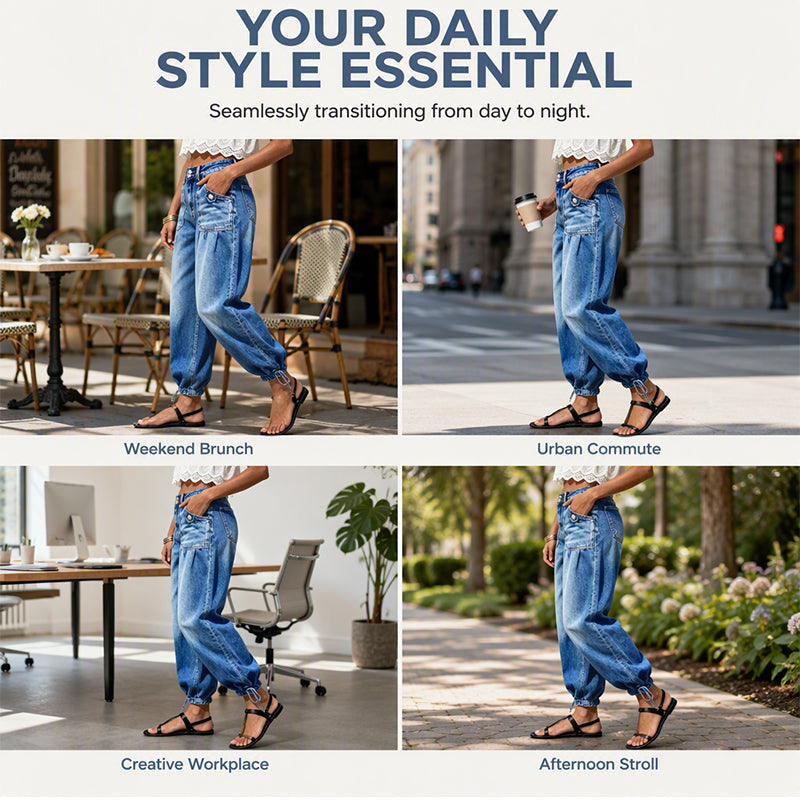Women's High Waisted Stretchy Barrel Jeans