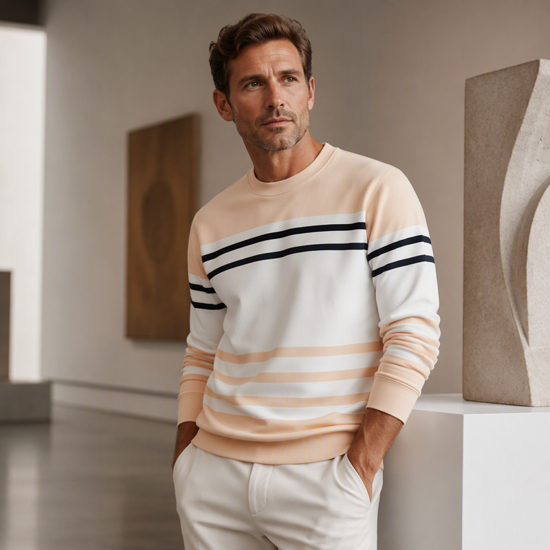 ✨Men's Striped Colorblock Long Sleeve Sweatshirt