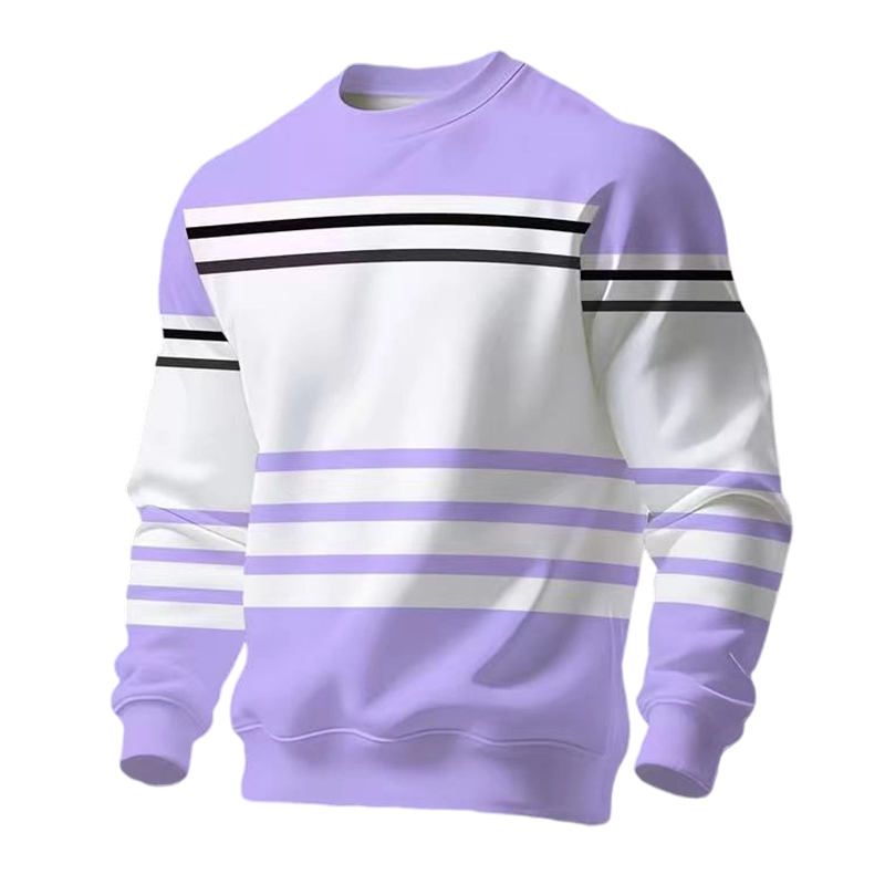 ✨Men's Striped Colorblock Long Sleeve Sweatshirt