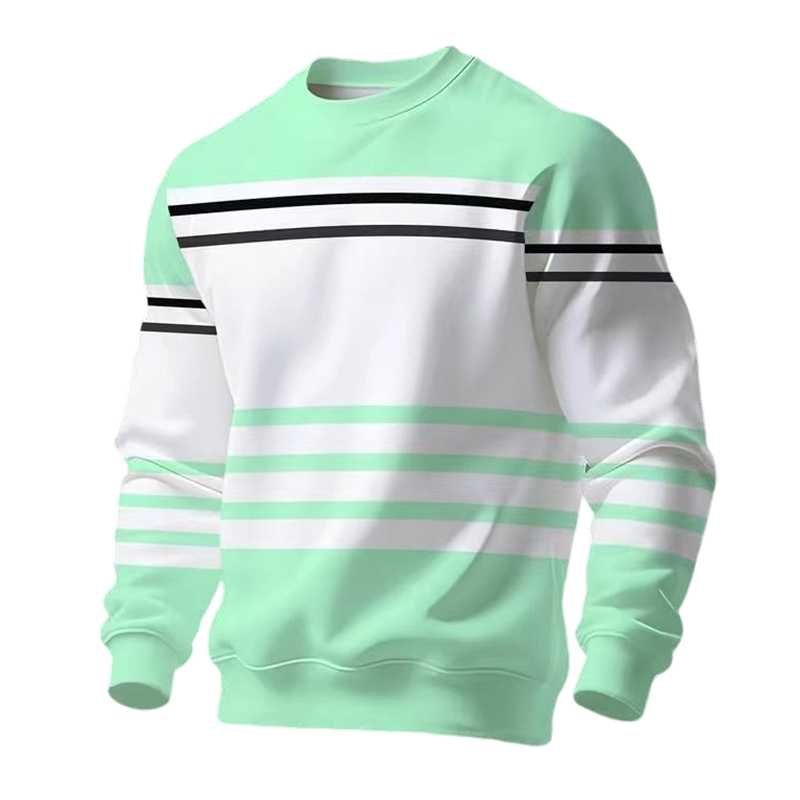 ✨Men's Striped Colorblock Long Sleeve Sweatshirt