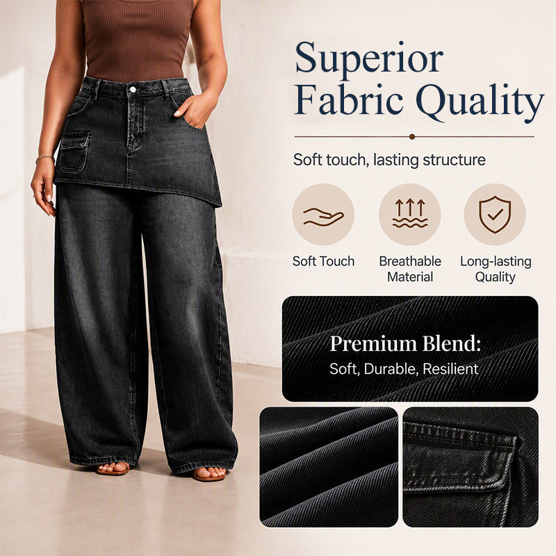 ✨Women's Layered Skirt Over Denim Jeans