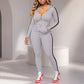 Women's Striped Zip-Up Hoodie & Pants Set