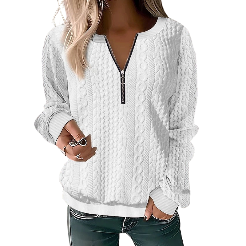 ⏳ Limited Time 50% Off! 🎉Women’s Half-Zip Cable Knit Sweatshirt