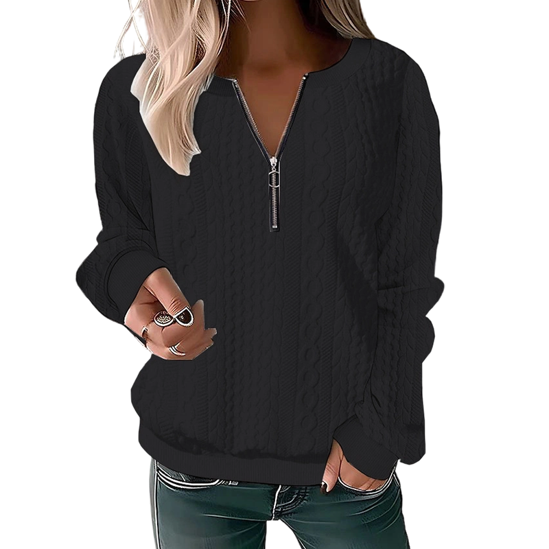 ⏳ Limited Time 50% Off! 🎉Women’s Half-Zip Cable Knit Sweatshirt